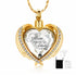 Angel Wing Heart Cremation Urn Necklace – Birthstone Memorial Locket for Human Ashes | Keepsake Jewelry for Women