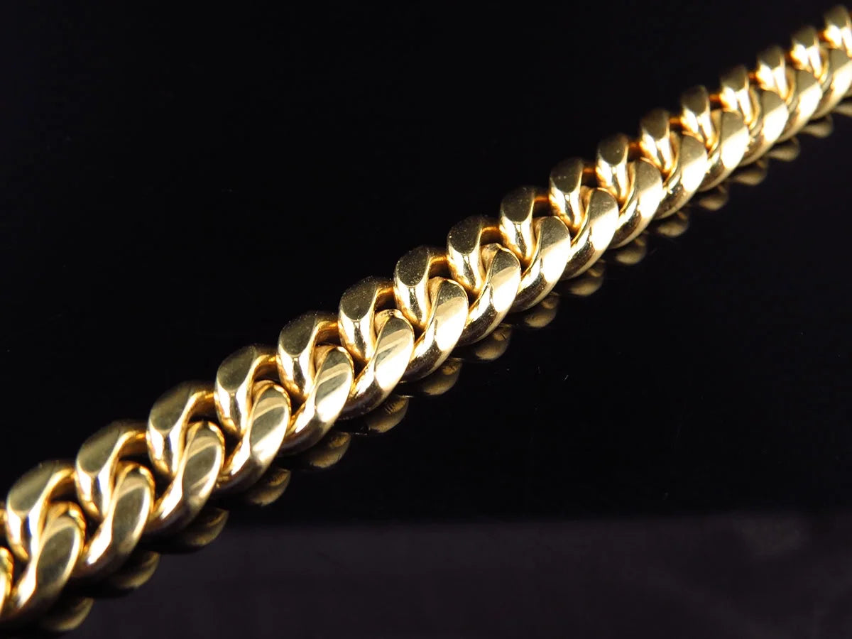 10K Solid Yellow Gold Miami Cuban Link Bracelet for Men – 8.5 Inch, 9mm Wide