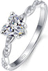 1.25Ct Heart Promise Ring for Women – 925 Sterling Silver Twisted Vine Design with Created Emerald, Sapphire, Amethyst, Ruby, CZ, or Opal – Sizes 5-10