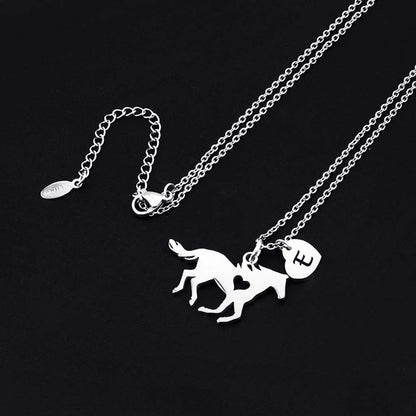 Horse Necklace for Girls – Dainty Heart Pendant with 26 Initials | Personalized Jewelry for Women, Kids &amp; Horse Lovers