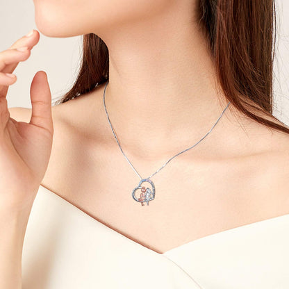 Sisters Sterling Silver Heart Necklace – “Forever My Friend” Pendant