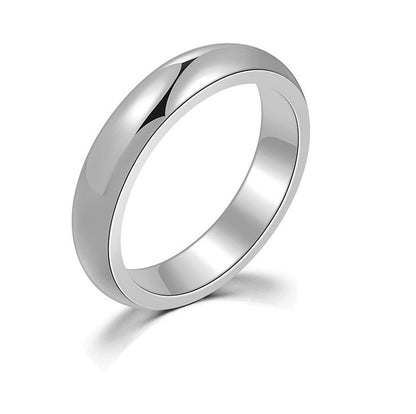 4MM Silver/Gold Plated Stainless Steel Wedding Band Ring – Unisex Sizes 3-13