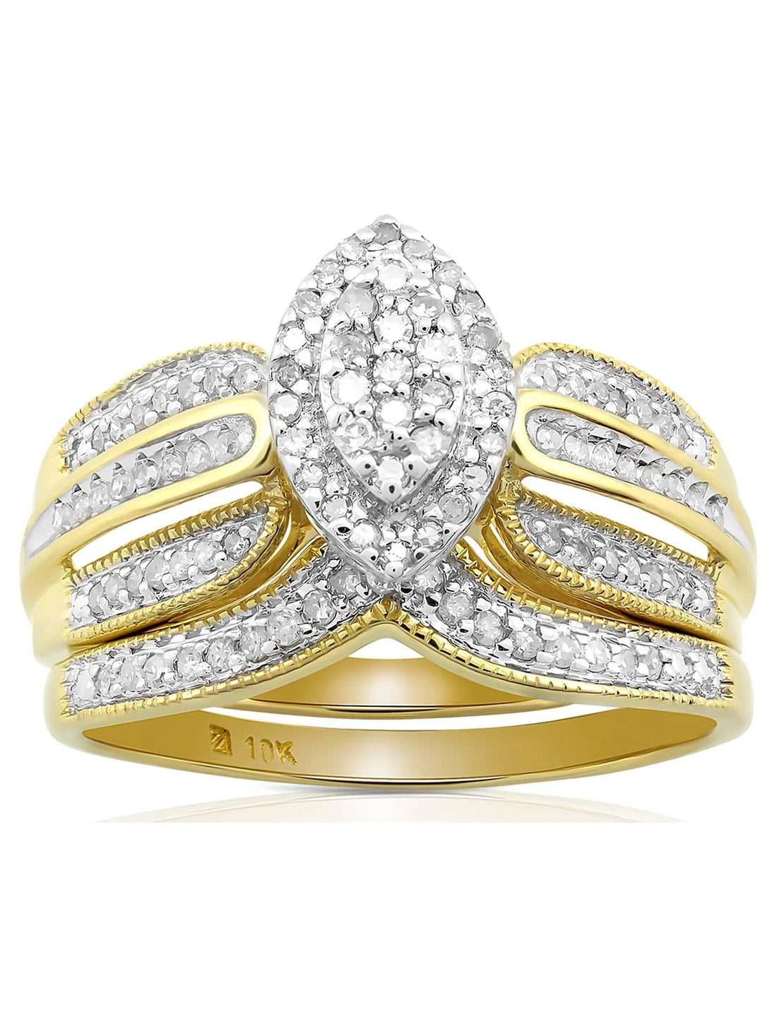 10K Yellow Gold Bridal Set Ring – 0.33 Ct. T.W. Diamond for Women