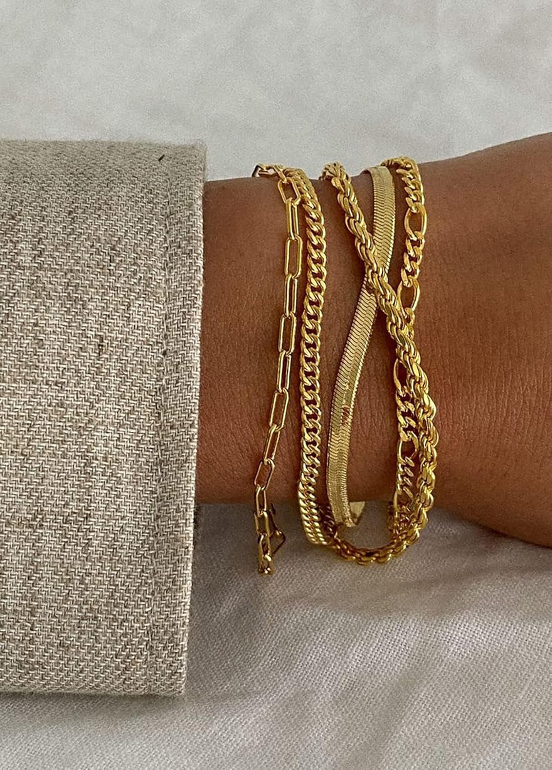 DEARMAY 14K Real Gold Waterproof Bracelets for Women – Elegant Jewelry Set