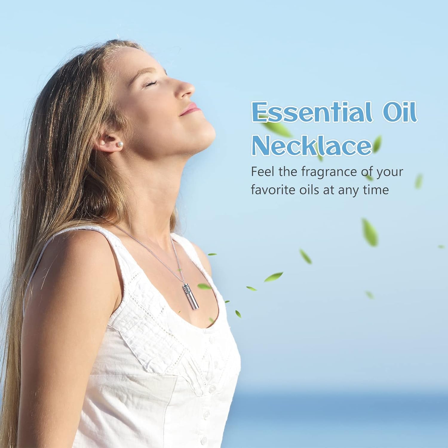 2PCS Essential Oil Diffuser Necklaces for Women – Stainless Steel Aromatherapy Pendant Lockets with 20 Felt Pads | Mother&