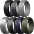 Men’s Silicone Wedding Rings – 10mm Wide, 2.5mm Thick Rubber Bands – Breathable Comfort Fit Multipack (1/4/7 Pack) for Workouts, Sports & Daily Wear