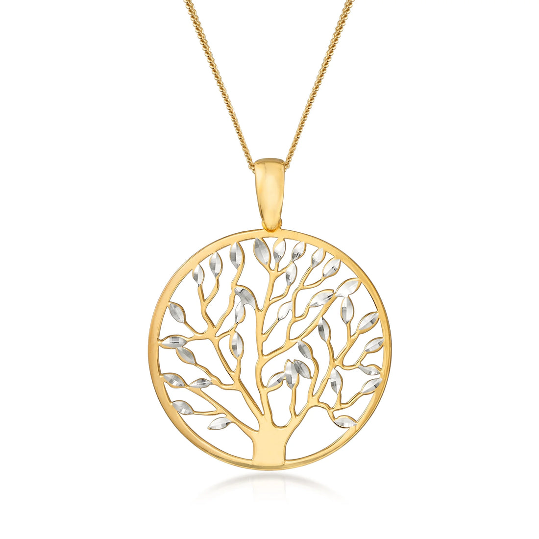 Italian 18Kt Gold over Sterling Cut-Out Tree of Life Pendant Necklace – Women’s Fine Jewelry