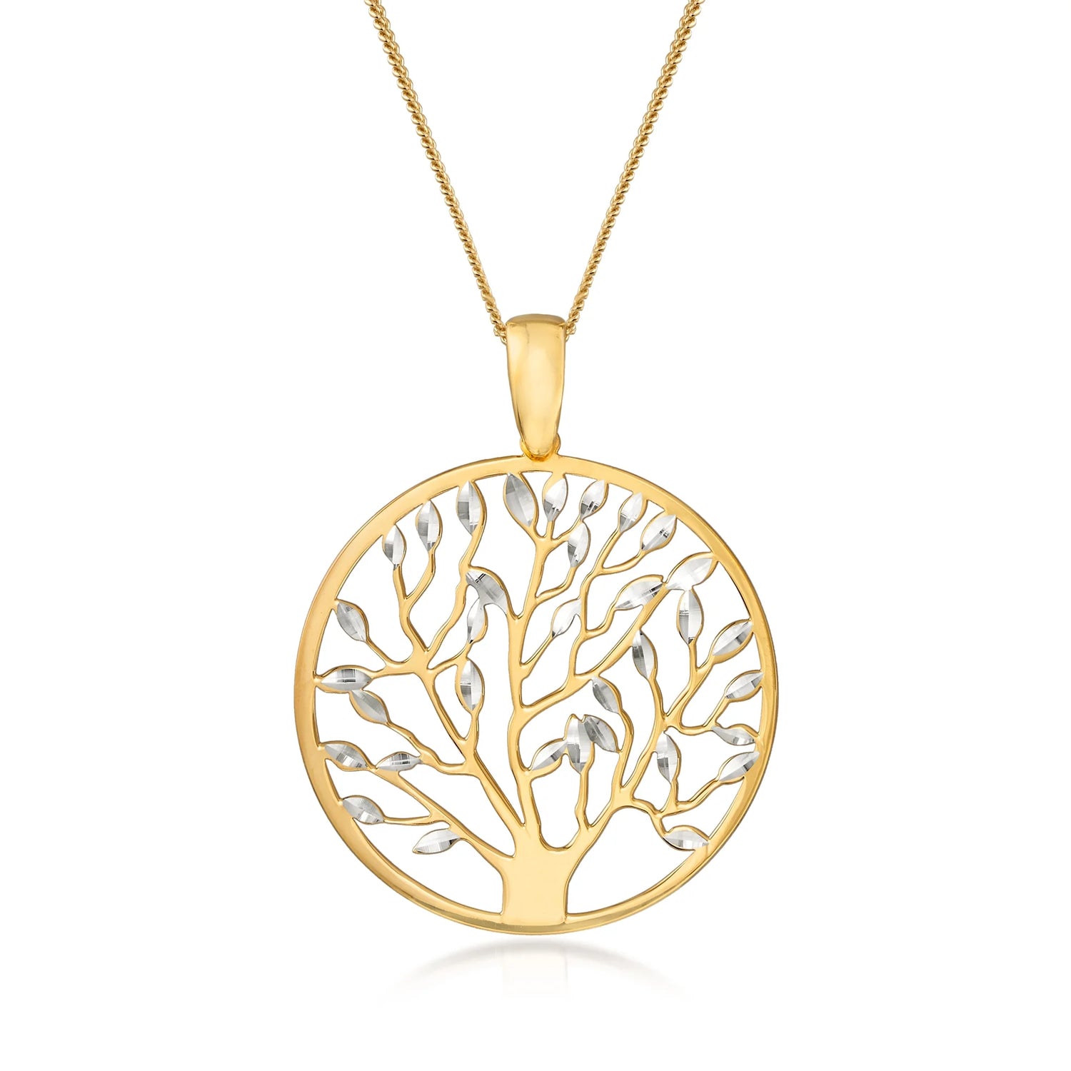 Italian 18Kt Gold over Sterling Cut-Out Tree of Life Pendant Necklace – Women’s Fine Jewelry
