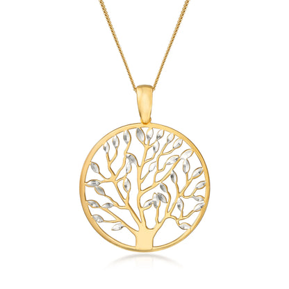 Italian 18Kt Gold over Sterling Cut-Out Tree of Life Pendant Necklace – Women’s Fine Jewelry