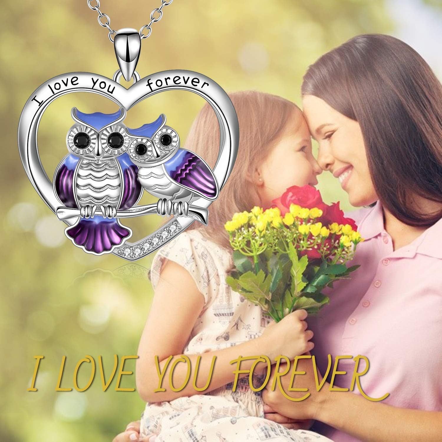 Sterling Silver Owl Pendant Necklace – Meaningful Mother Daughter Bird Jewelry Gift for Mom, Grandma, and Women