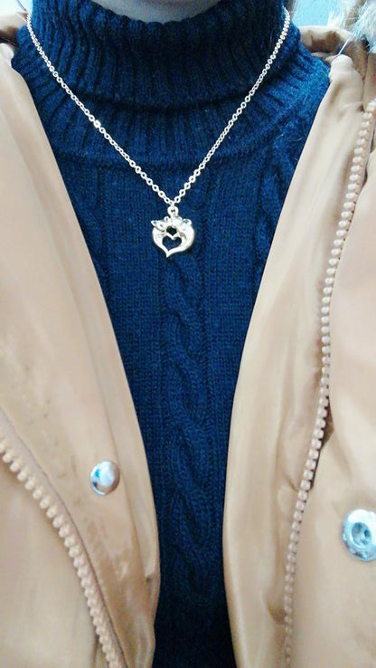 Crystal Animal Double Flying Pig Pendant Necklace – Gold-Plated Charm