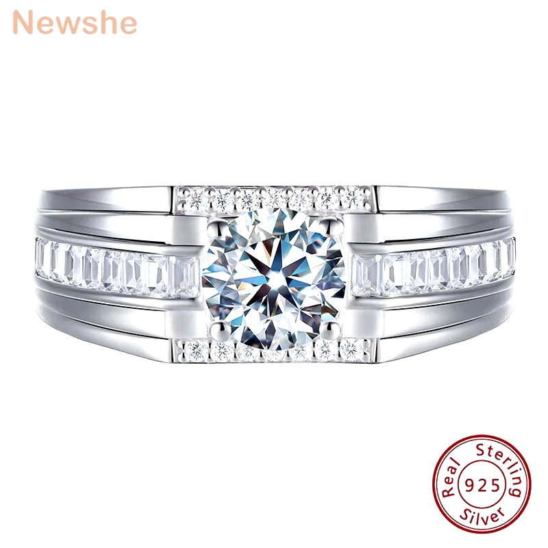 Newshe Genuine 925 Sterling Silver Men&