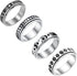 4PCS Stainless Steel Band Rings for Men – Black Spinner & Plain Wedding Ring Set