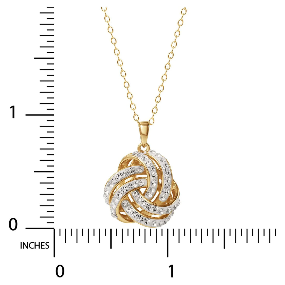 Fine Women’s Love Knot 18K Gold Crystal Pendant &amp; Earring Set – Elegant Jewelry Gift