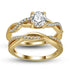 Queena Wedding Ring Set for Women – Sterling Silver CZ Engagement Ring & Anniversary Band