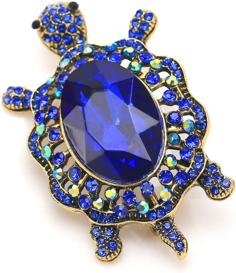 Women’s Crystal Big Turtle Pin Brooch – Decorative Animal Jewelry for Girls &amp; Women