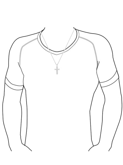 Men’s Diamond Accent Stainless Steel Cross Pendant Necklace