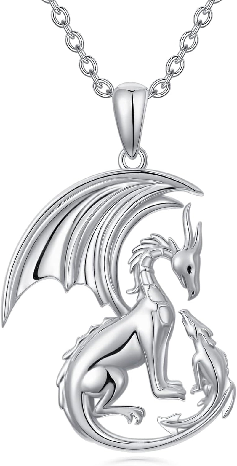 925 Sterling Silver Dragon Necklace – Cute Animal Jewelry Gift for Women &amp; Mothers