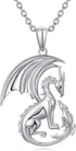 925 Sterling Silver Dragon Necklace – Cute Animal Jewelry Gift for Women & Mothers