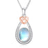 Moonstone Teardrop Necklace – 925 Sterling Silver Pendant for Women, Mom, Daughter, Niece, Wife – Birthday Jewelry Gift