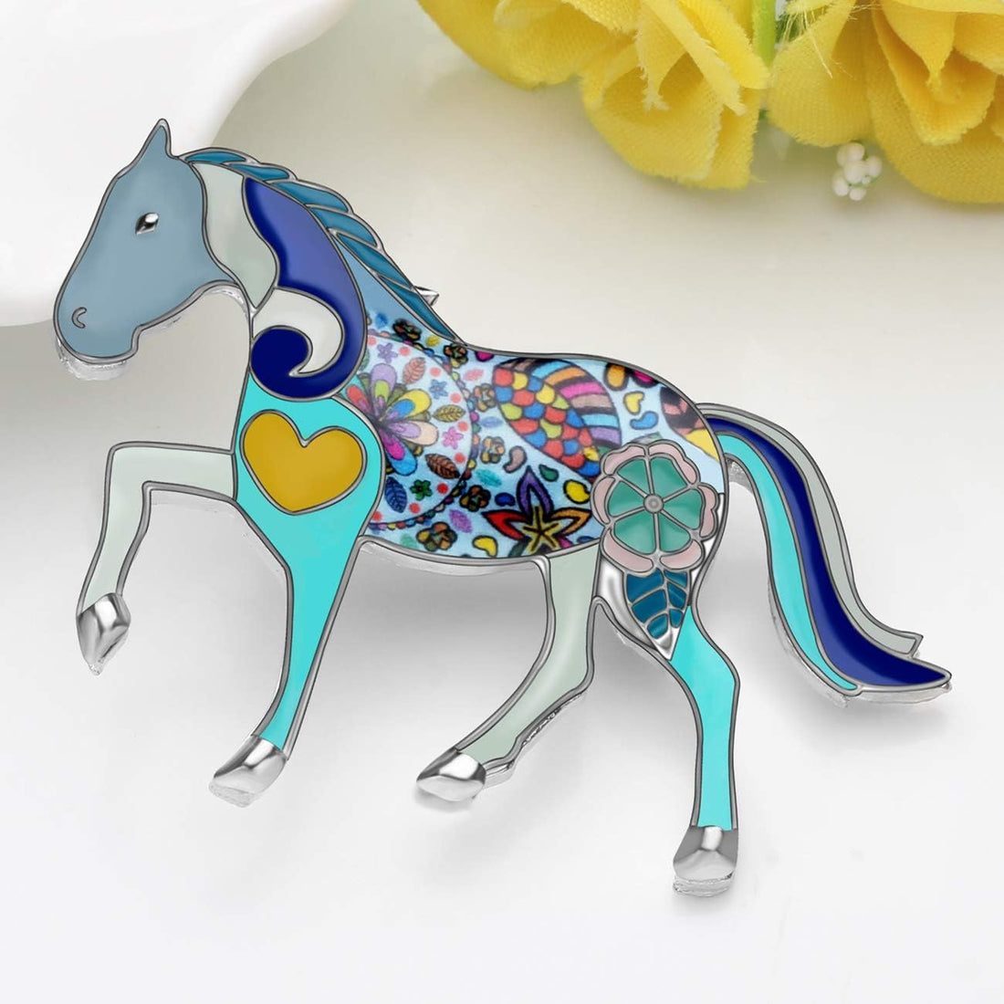 🐎 Enamel Alloy Elegant Horse Brooch Pin for Women &amp; Girls