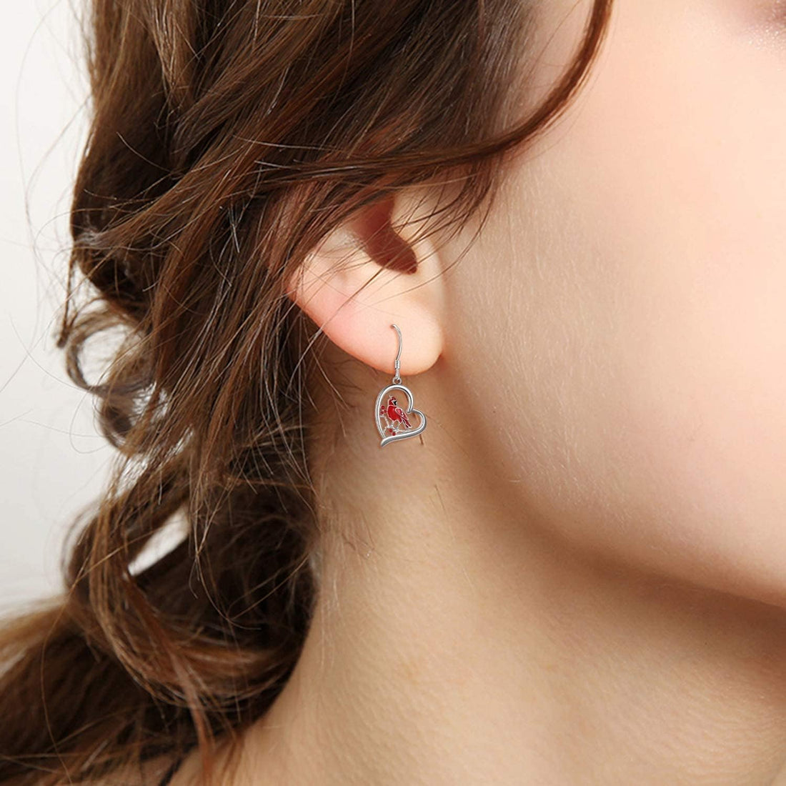 Cardinal Dangle Earrings – Sterling Silver Animal Jewelry Gift for Women