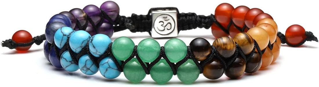 7-Chakra Healing Crystal Bead Bracelet – Yoga, Meditation, and Energy Stone Bracelet for Men &amp; Women