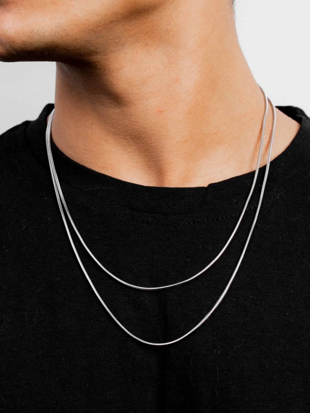 1.0mm Thin Stainless Steel Snake Chain Necklace – Silver Tone, Lobster Clasp, 18&quot;–30&quot; Unisex Jewelry Gift for Men &amp; Women