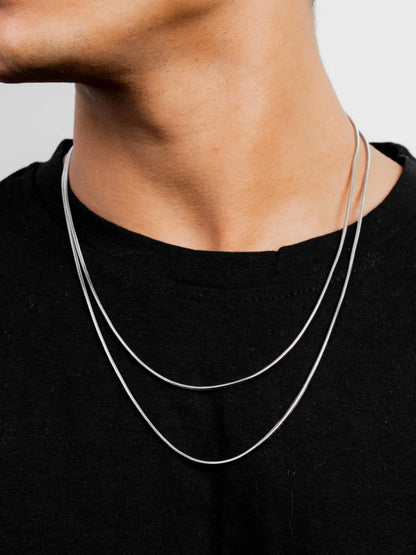 1.0mm Thin Stainless Steel Snake Chain Necklace – Silver Tone, Lobster Clasp, 18&quot;–30&quot; Unisex Jewelry Gift for Men &amp; Women
