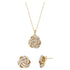 Fine Women’s Love Knot 18K Gold Crystal Pendant & Earring Set – Elegant Jewelry Gift