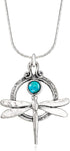 Sterling Silver Turquoise Dragonfly Pendant Necklace – Nature-Inspired Jewelry for Women