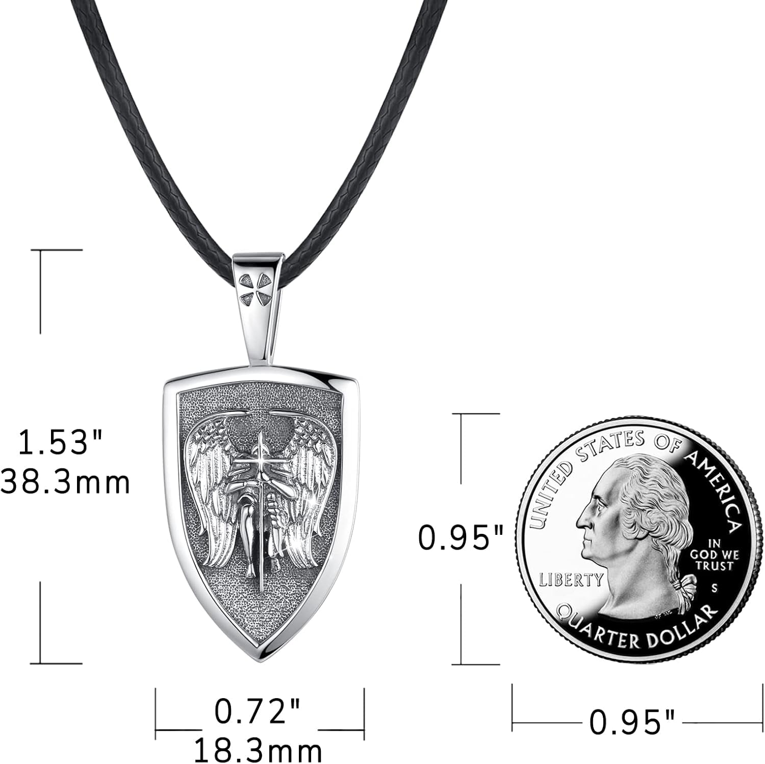 Saint Necklace Sterling Silver 925 – Protection Jewelry Pendant for Men &amp; Women