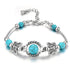 Carved Women’s Pendant Bracelet – Natural Turquoise Beaded Jewelry