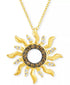 Nude & Chocolate Diamond Sun Pendant Necklace – 1/10 & 1/6 Ct. T.W., 14K Gold, 18" + 2" Extender