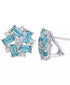 Blue & White Topaz Cluster Stud Earrings – 5-1/8 Ct. T.W., Sterling Silver