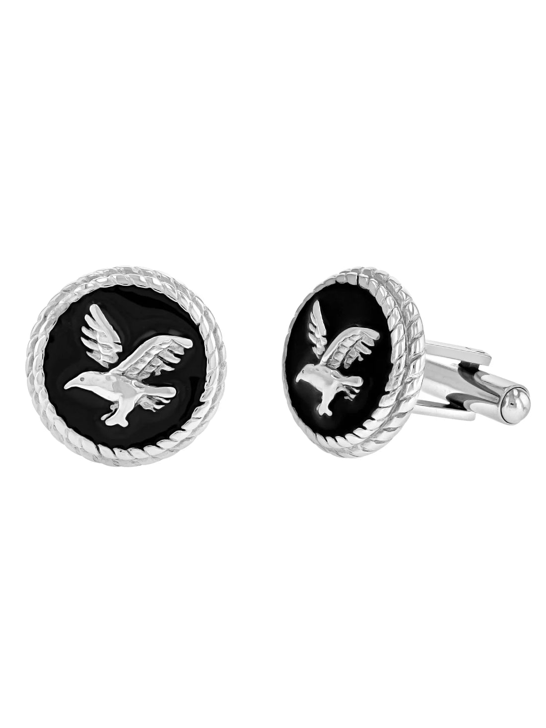 Men’s Two-Tone Eagle Cuff Links – Stainless Steel