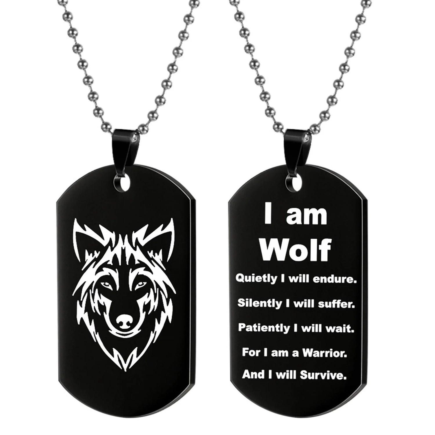 Men’s &amp; Women’s Wolf Heart Pendant Necklace – Fashion Jewelry with Heart Chain, “Because I Am” Statement Piece
