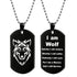 Men’s & Women’s Wolf Heart Pendant Necklace – Fashion Jewelry with Heart Chain, “Because I Am” Statement Piece