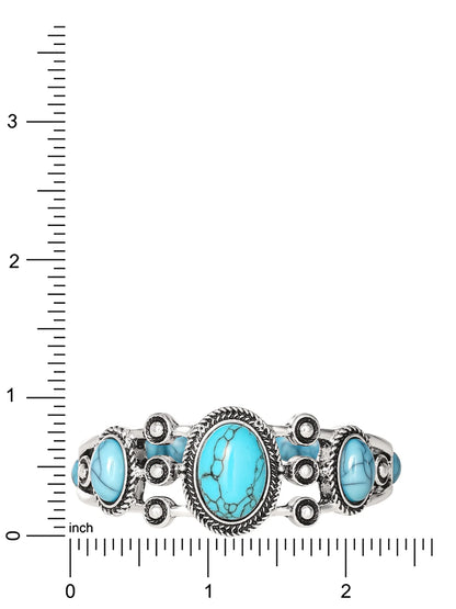 Faux Turquoise Stone Stretch Bracelet – Boho Chic Beaded Bracelet for Women &amp; Teens