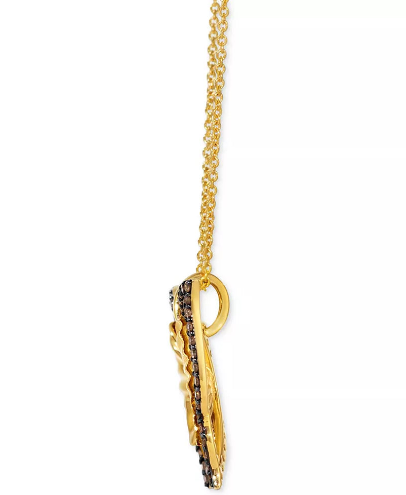 1/3 Ct. T.W. Nude &amp; Chocolate Diamond Butterfly Pendant Necklace in 14K Honey Gold
