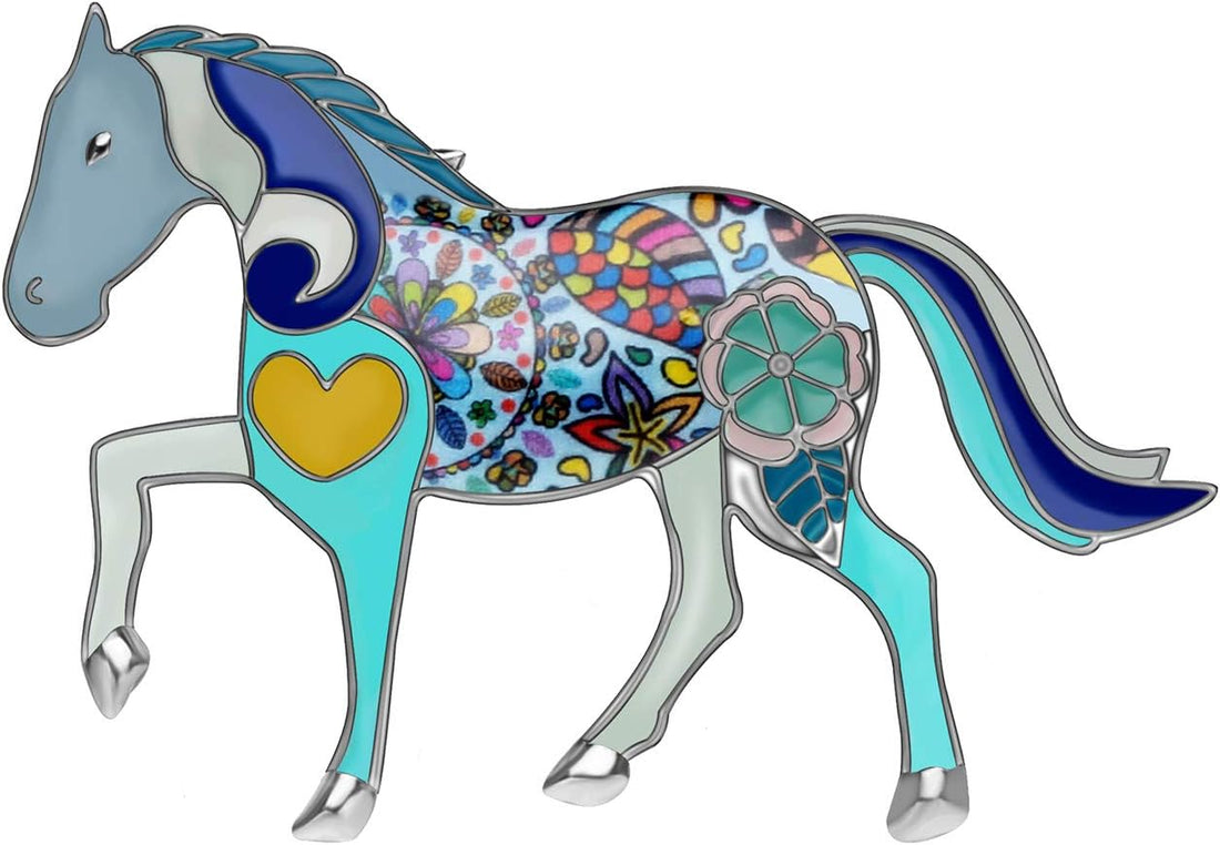 🐎 Enamel Alloy Elegant Horse Brooch Pin for Women &amp; Girls
