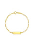 14K Yellow Gold Engravable Figaro Chain ID Bracelet for Baby Girls & Boys – Safe for Sensitive Skin, 5.5" Length, Gift Box Included