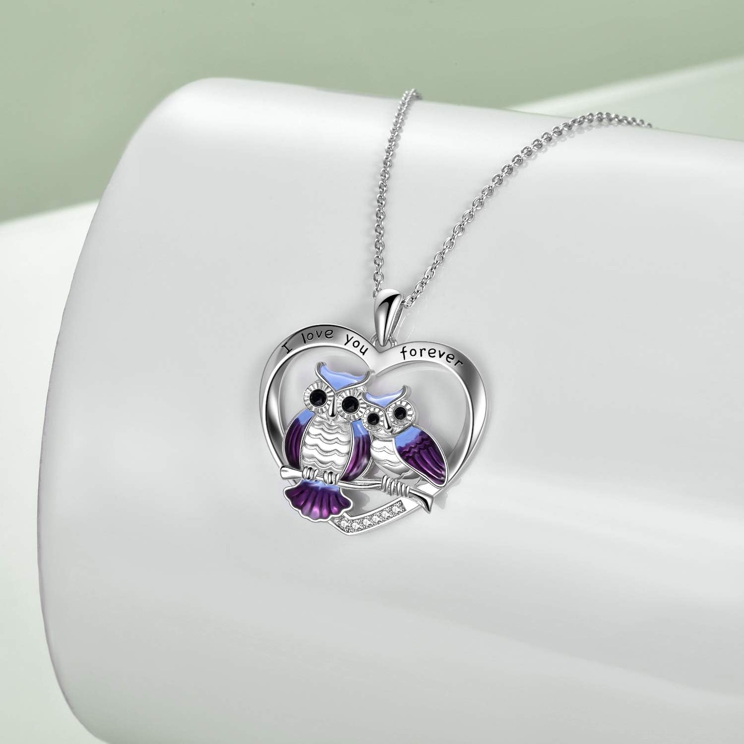 Sterling Silver Owl Pendant Necklace – Meaningful Mother Daughter Bird Jewelry Gift for Mom, Grandma, and Women