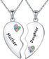 Sterling Silver Twin Heart Necklace – Matching Sister, Mother-Daughter, Friends & Family Necklaces | Heart Halves for Meaningful Bonds