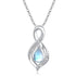 Moonstone Pendant Necklace for Women – 925 Sterling Silver, 18K White Gold Plated – Elegant Jewelry Gift for Mom, Wife, Daughter
