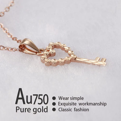 18K Solid Gold Necklace for Women – Real Gold Dainty Pendant with Certificate, 16–18&quot; Adjustable Chain