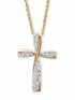 Diamond Accent Cross Pendant Necklace – 18" Sterling Silver, Platinum or Gold-Plated Finish