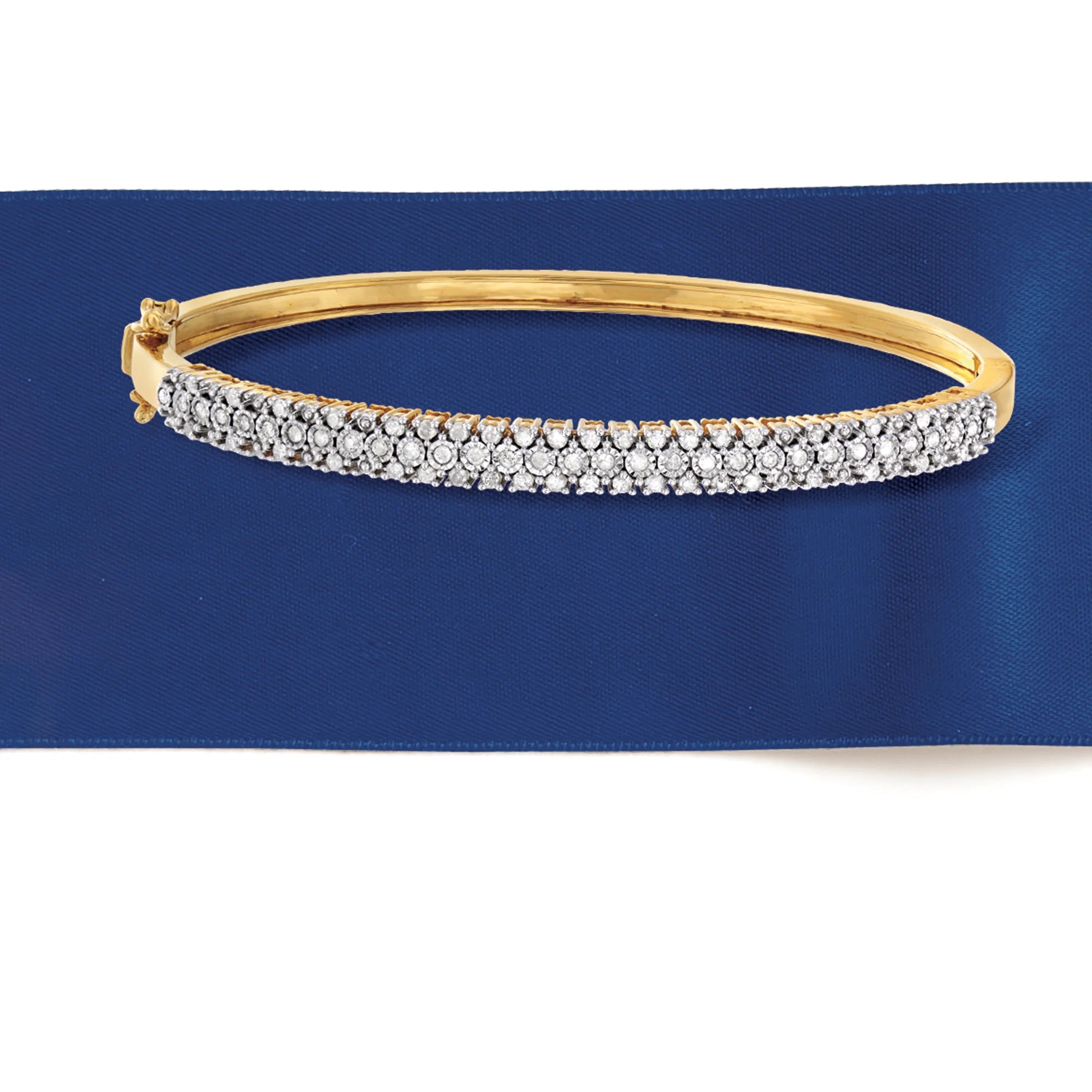 0.75 Ct. T.W. Diamond Bangle Bracelet – 18K Gold over Sterling for Women