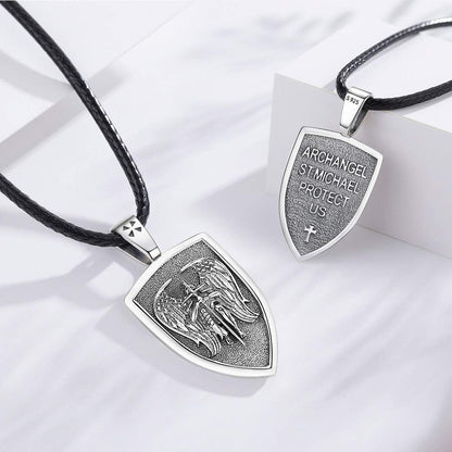 Saint Necklace Sterling Silver 925 – Protection Jewelry Pendant for Men &amp; Women
