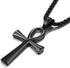 Men’s Cross Necklace – 316L Stainless Steel Jesus Ankh Pendant with Rolo Chain